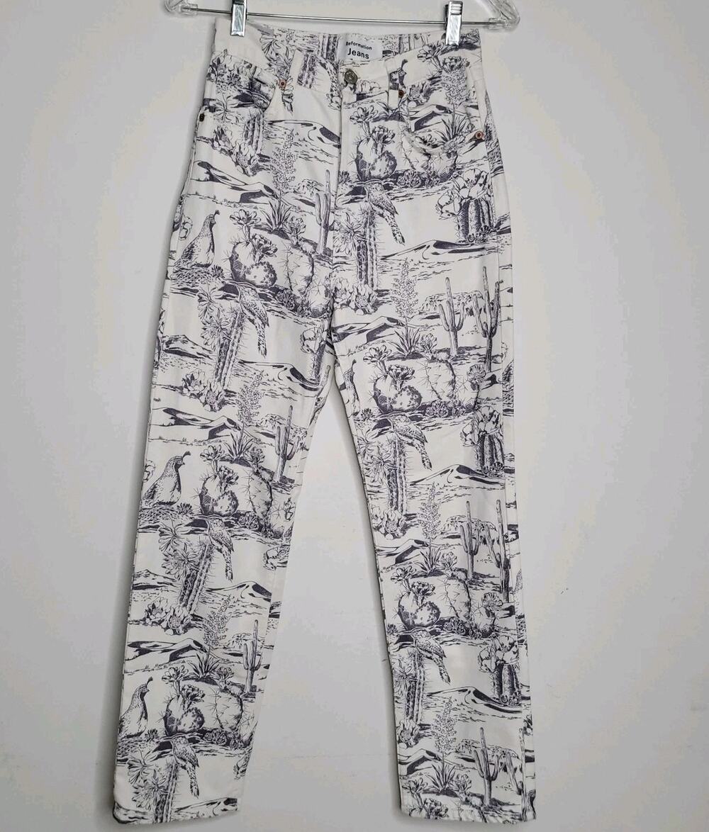Reformation Oasis High Rise Straight JeansSize 25 Birds